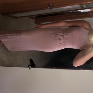 Forever 21 light pink stretchy maxi dress